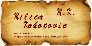 Milica Kokotović vizit kartica